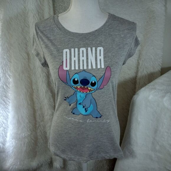DISNEY STITCH OHANA GRAY T-SHIRT SZ.L EUC - Picture 2 of 6